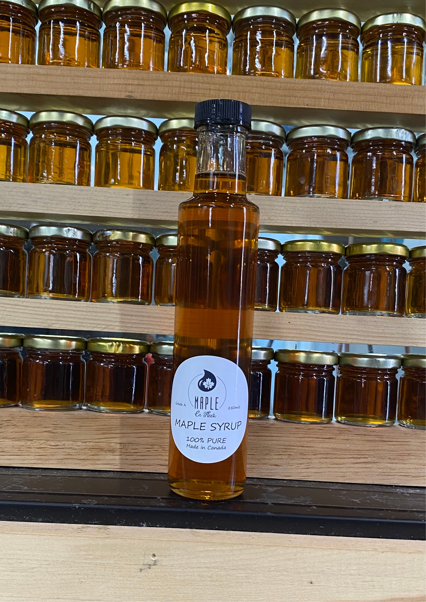 Maple Syrup tall glass 250mls