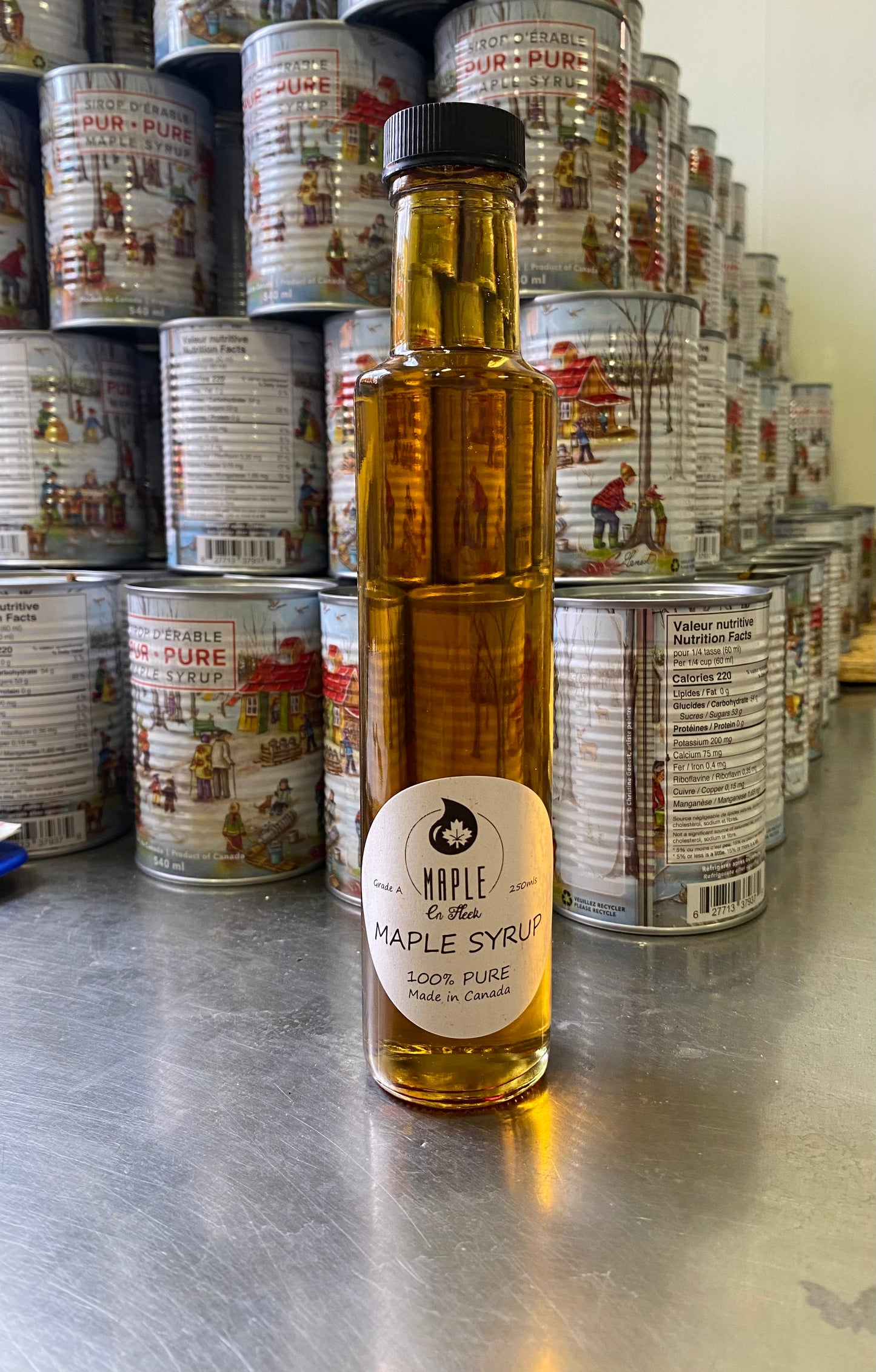 Maple Syrup tall glass 250mls